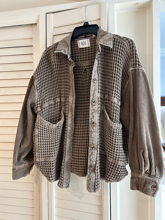 Free People Jackets & Blazers - Free People BDG Oversized corduroy and waffle knit jacket